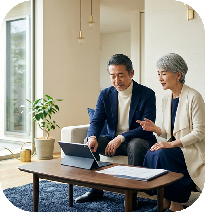 ソファで会話する夫婦04